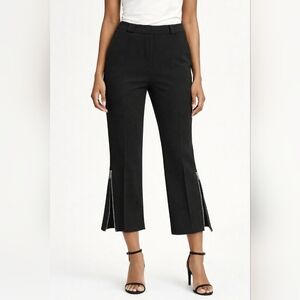Toccin Ny Cropped Black Kick-Flare Pants with Side Zips